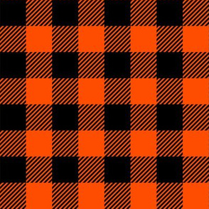 Orange Black Buffalo Plaid