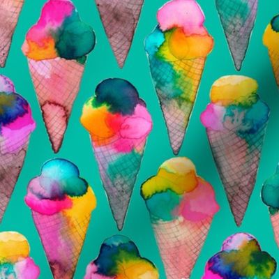 Ice cream cones Multicolor Teal Small