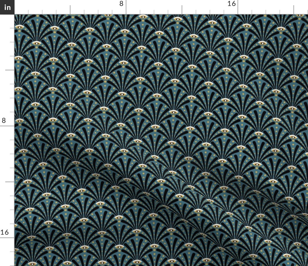 Art deco eyes - tiny scale Fabric | Spoonflower