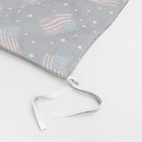 Linen Flags USA United States of America Fourth of July Independence Day 