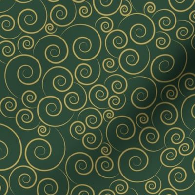 christmas spirals - zen spirals green and gold