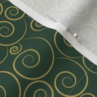 christmas spirals - zen spirals green and gold