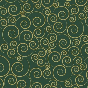 christmas spirals - zen spirals green and gold