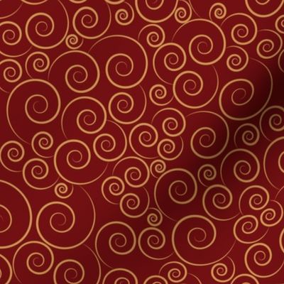 christmas spirals - zen spirals red and gold