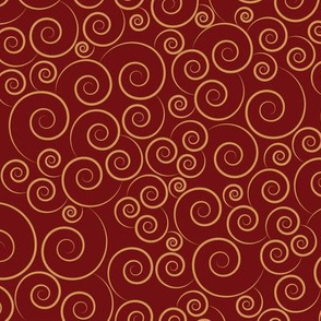 christmas spirals - zen spirals red and gold