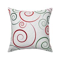 christmas spirals - spiral dance green, red and silver