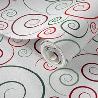 christmas spirals - spiral dance green, red and silver