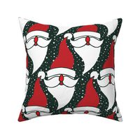 max christmas - santa claus maximalist - hand-drawn santa on dark green