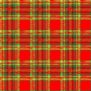 worn christmas plaid red