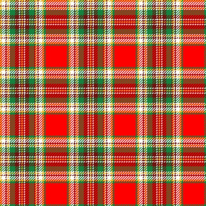 christmas plaid red with white