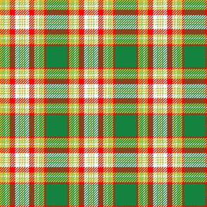 christmas plaid green with white