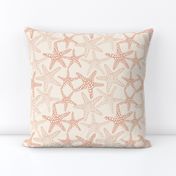 Pastel Coral Abstract Starfish Seamless Pattern Texture 