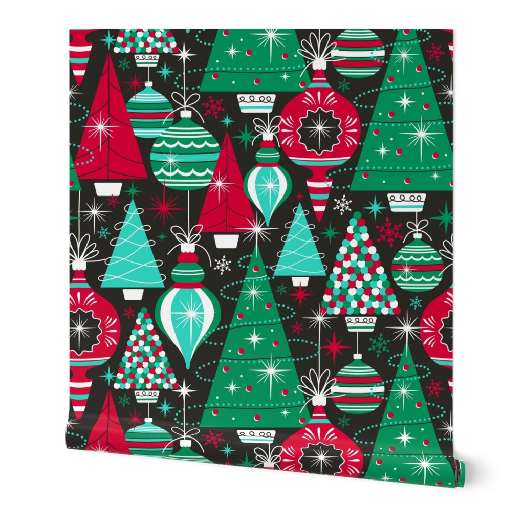 Deck The Halls - Maximalist Christmas Black Traditional Multi Large Scale