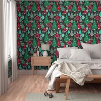 Deck The Halls - Maximalist Christmas Black Traditional Multi Large Scale