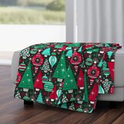 Deck The Halls - Maximalist Christmas Black Traditional Multi Large Scale