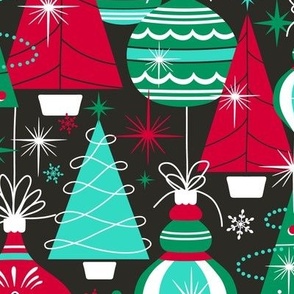 Deck The Halls - Maximalist Christmas Black Traditional Multi Large Scale