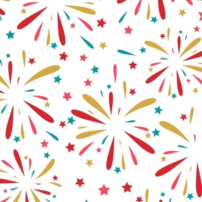 Holiday Fireworks- White- Large Scale