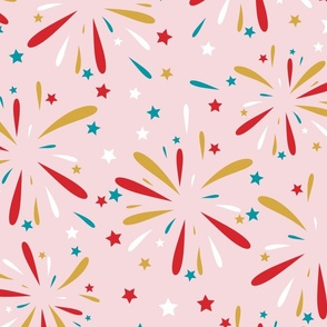 Holiday Fireworks- Pink- Large Scale