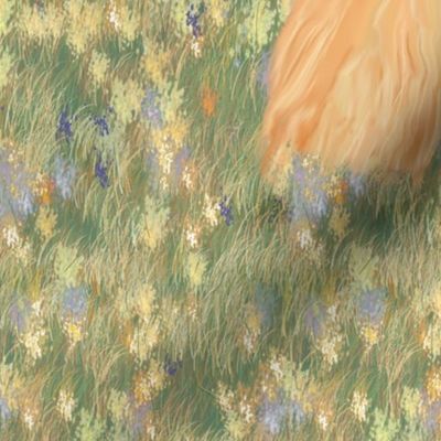 American Cocker Spaniel in Wildflower Field for Pillow