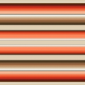Navajo White, Burnt Orange and Brown Southwest Serape Blanket Stripes