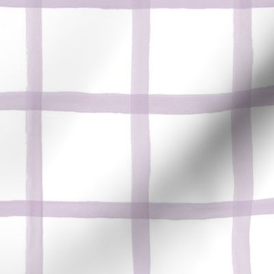 Wide Painted Lilac on White Grid