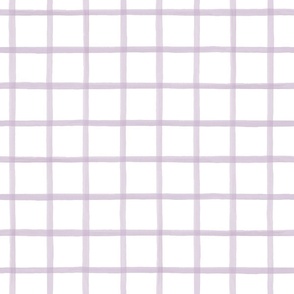 Wide Painted Lilac on White Grid