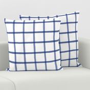 Window Pane Plaid Navy on White Grid