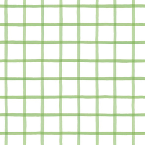 Window Pane Plaid Spring Green on White