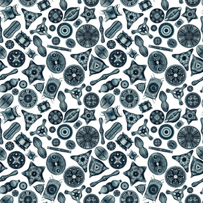 Ernst Haeckel Diatom Toss Cerulean
