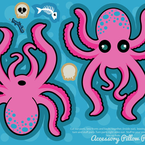 Pink Octopus Cut & Sew Pillow (YD)