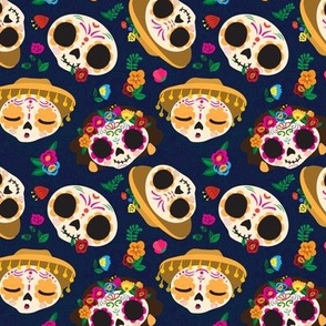 Mexican sugar skulls. Colorful, cartoony and sweet