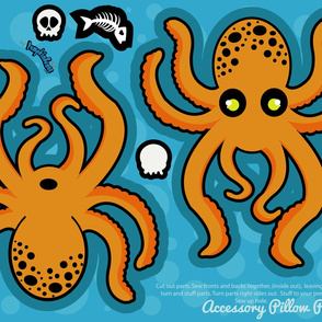 Orange Octopus Cut & Sew Pillow (YD)