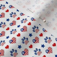 Patriotic Paw Prints & Hearts