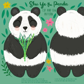 Shu Ye the Panda cut and sew plush pattern