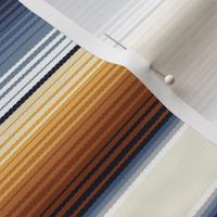  Southwest Serape Blanket Stripes in Indigo Blue, Amber Brown and Navajo White 