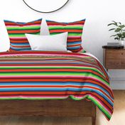 Red Mexican Serape Blanket Stripe