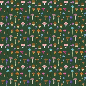 Mushrooms on earthy green background