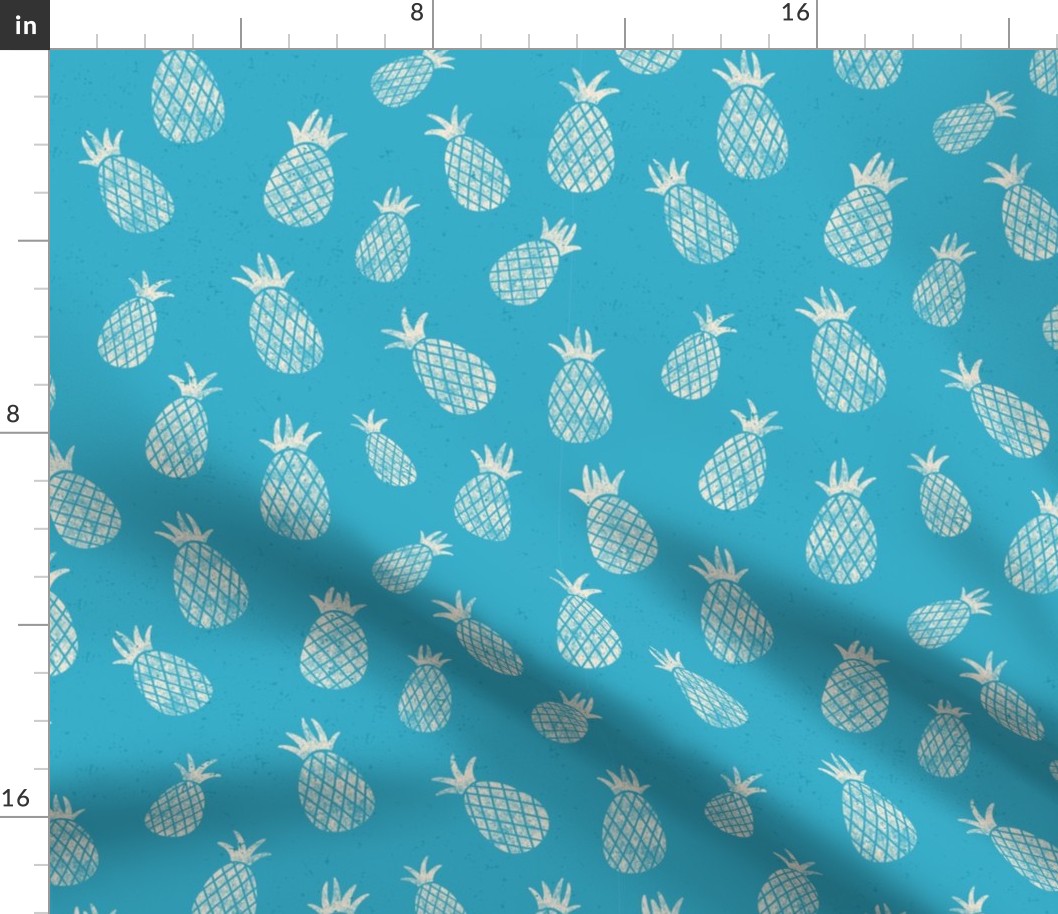 Pineapples on Blue 