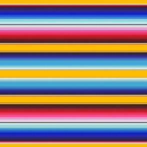 Yellow Blue Red Mexican Serape Blanket Stripes