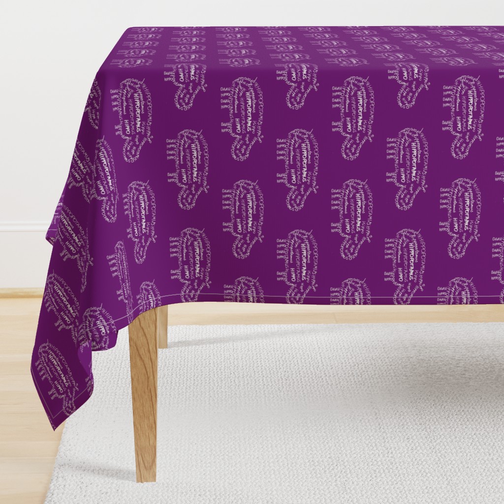 Hippo Calligram Purple