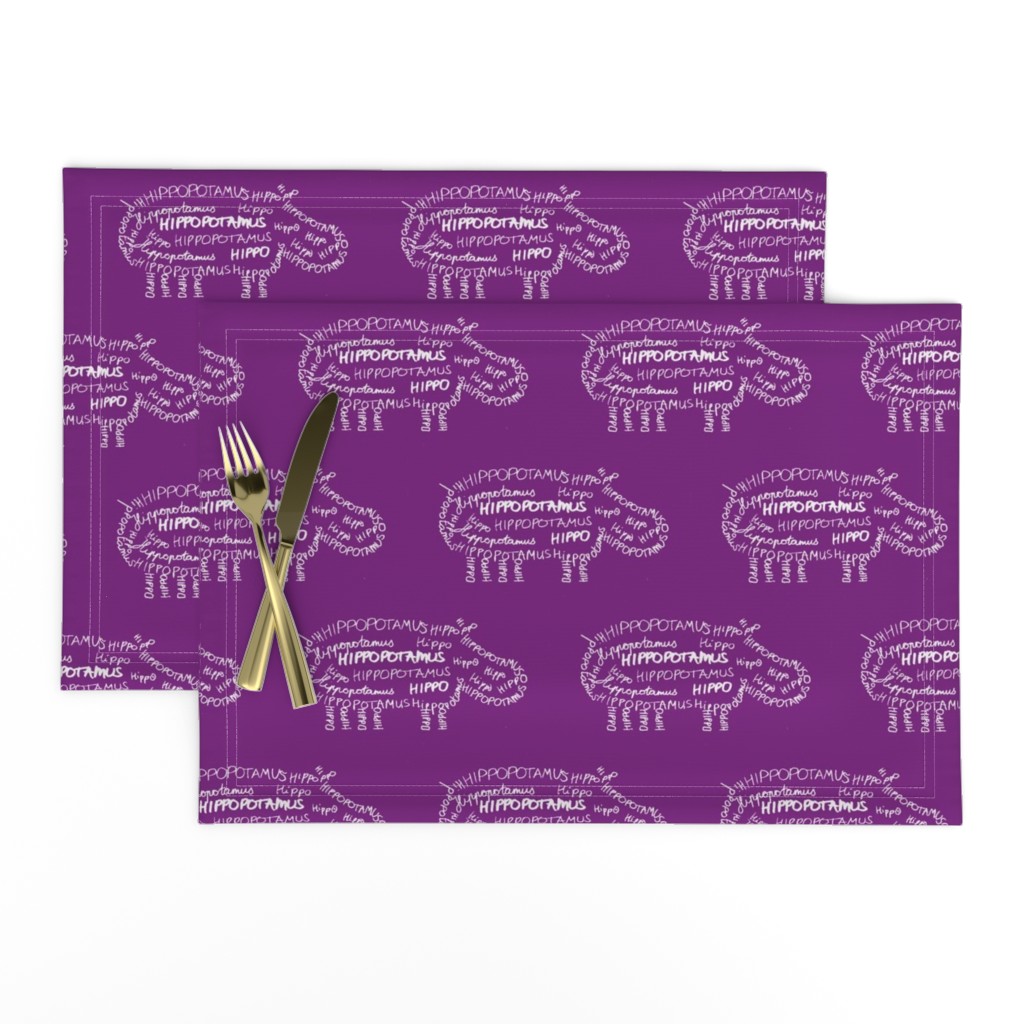 Hippo Calligram Purple