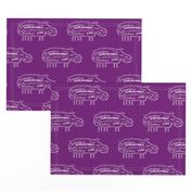 Hippo Calligram Purple