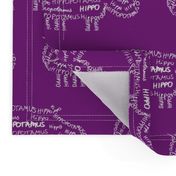 Hippo Calligram Purple