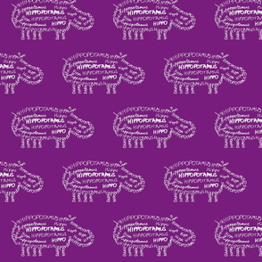 Hippo Calligram Purple