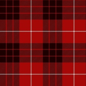 Dark Red Tartan with Black and White Stripes