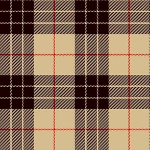 Tan Tartan with Black and Red Stripes