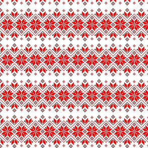 Wellspring - Star Alatyr - Ethno Ukrainian Traditional Pattern - Slavic Symbol - Middle Scale Red