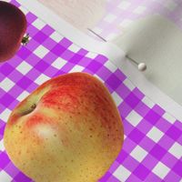 Apples on magenta gingham