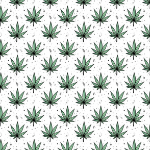 #108 mask small scale / cartoon cannabis leaves 
