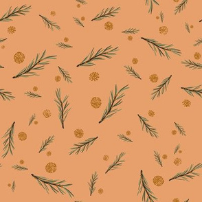 pine branches in rusty tones by rysunki_malunki